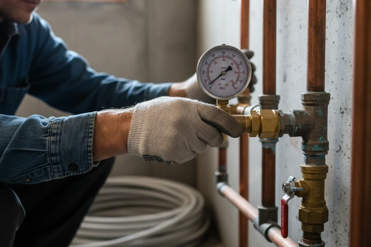 Pressure testing a repaired line during Water Line Repair in Bucyrus